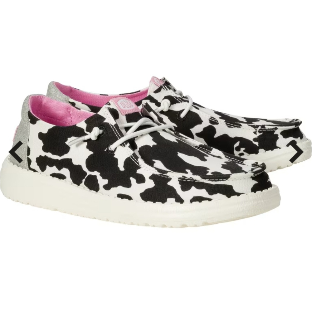 Cow Print Shoes with Pink Lining